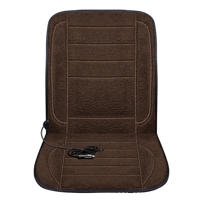 "12V/24V Heated Wool Car Seat Cushion with Plug"
