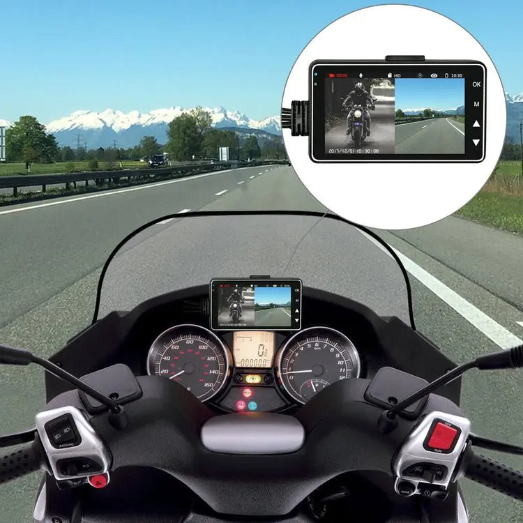 Motorcycle Dash Cam with HD Night Vision and Dual Lens