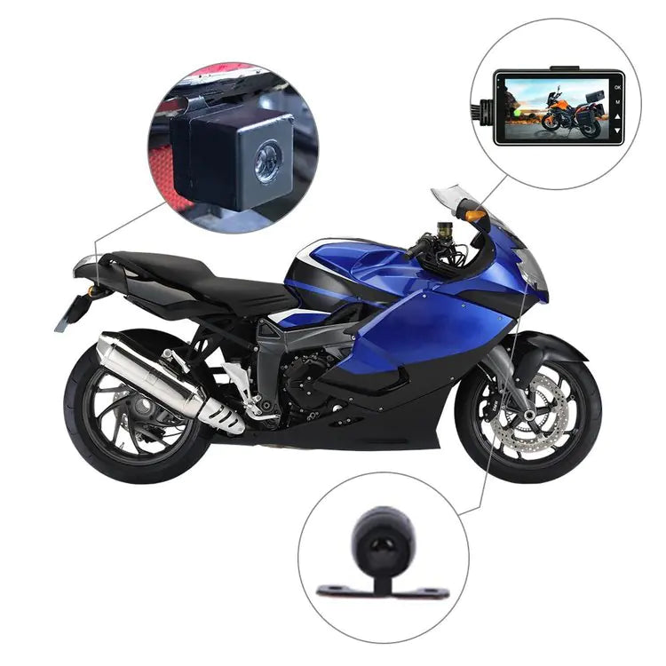 Motorcycle Dash Cam with HD Night Vision and Dual Lens