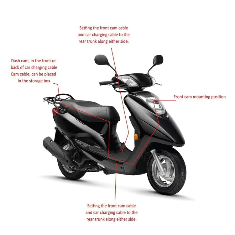 Motorcycle Dash Cam with HD Night Vision and Dual Lens