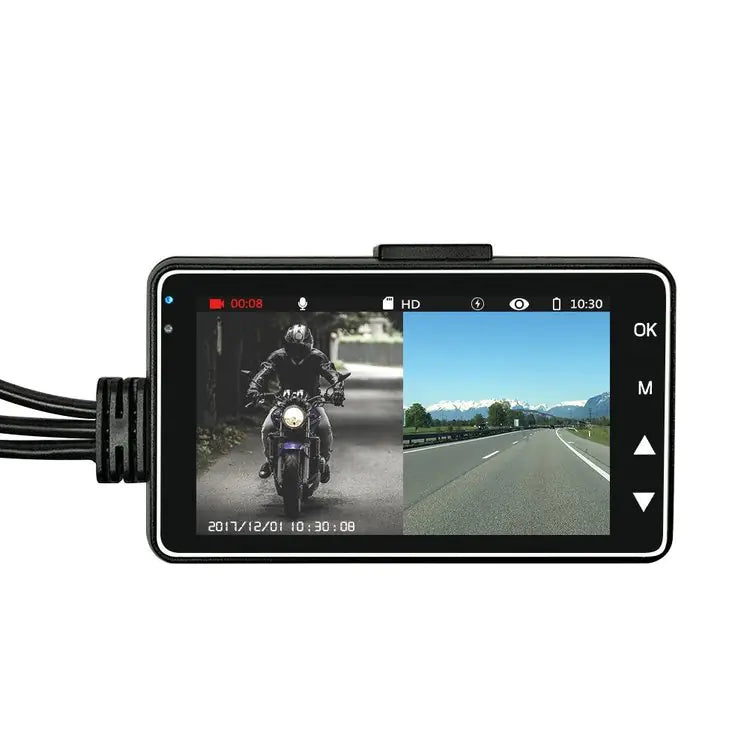 Motorcycle Dash Cam with HD Night Vision and Dual Lens