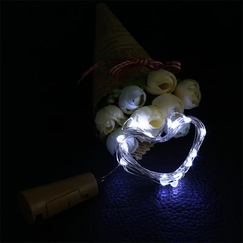 3.28FT 1M 10 LED Cork Shaped Copper Wire String Light Wine Bottle LR44 Battery Wine Bottle for Glass Craft Xmas Party Decoration