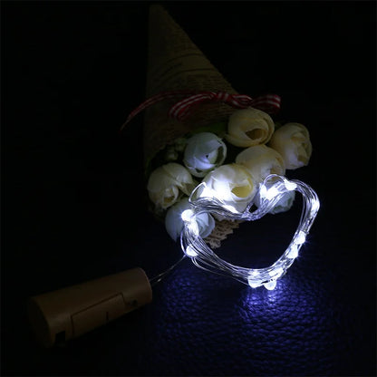 3.28FT 1M 10 LED Cork Shaped Copper Wire String Light Wine Bottle LR44 Battery Wine Bottle for Glass Craft Xmas Party Decoration