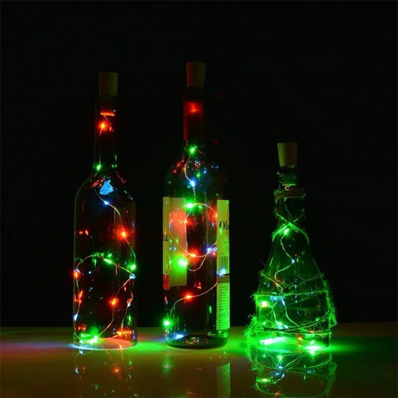 3.28FT 1M 10 LED Cork Shaped Copper Wire String Light Wine Bottle LR44 Battery Wine Bottle for Glass Craft Xmas Party Decoration