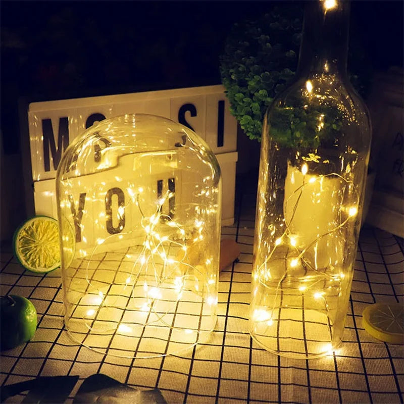 3.28FT 1M 10 LED Cork Shaped Copper Wire String Light Wine Bottle LR44 Battery Wine Bottle for Glass Craft Xmas Party Decoration