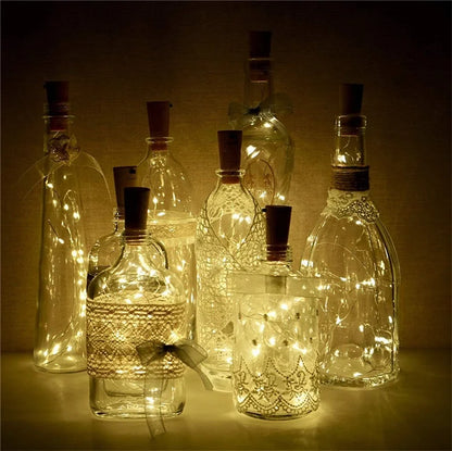 3.28FT 1M 10 LED Cork Shaped Copper Wire String Light Wine Bottle LR44 Battery Wine Bottle for Glass Craft Xmas Party Decoration