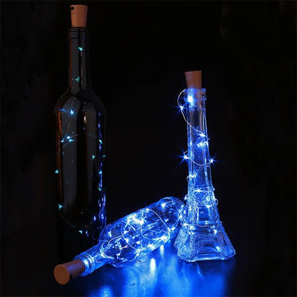 3.28FT 1M 10 LED Cork Shaped Copper Wire String Light Wine Bottle LR44 Battery Wine Bottle for Glass Craft Xmas Party Decoration