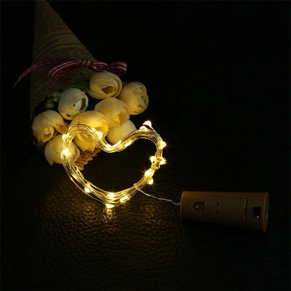 3.28FT 1M 10 LED Cork Shaped Copper Wire String Light Wine Bottle LR44 Battery Wine Bottle for Glass Craft Xmas Party Decoration