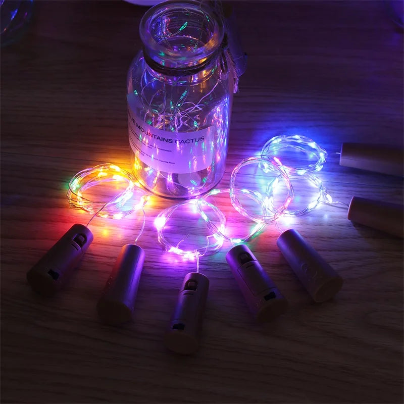 3.28FT 1M 10 LED Cork Shaped Copper Wire String Light Wine Bottle LR44 Battery Wine Bottle for Glass Craft Xmas Party Decoration