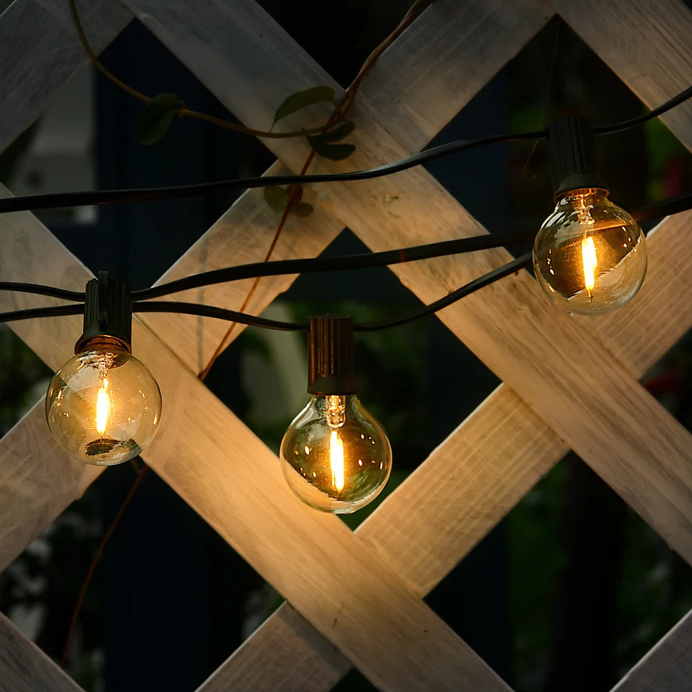 LED String Light G40 Shatterproof Light String IP44 Patio Light Outdoor Garland Light For Garden Wedding Decoration 18M 26M 45M