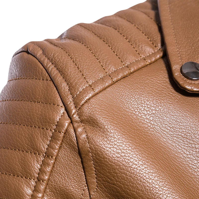 2023 New American Leather Coat Men's, Leather Jacket Men's Motorcycle Retro Tactical Top, Waterproof Coat