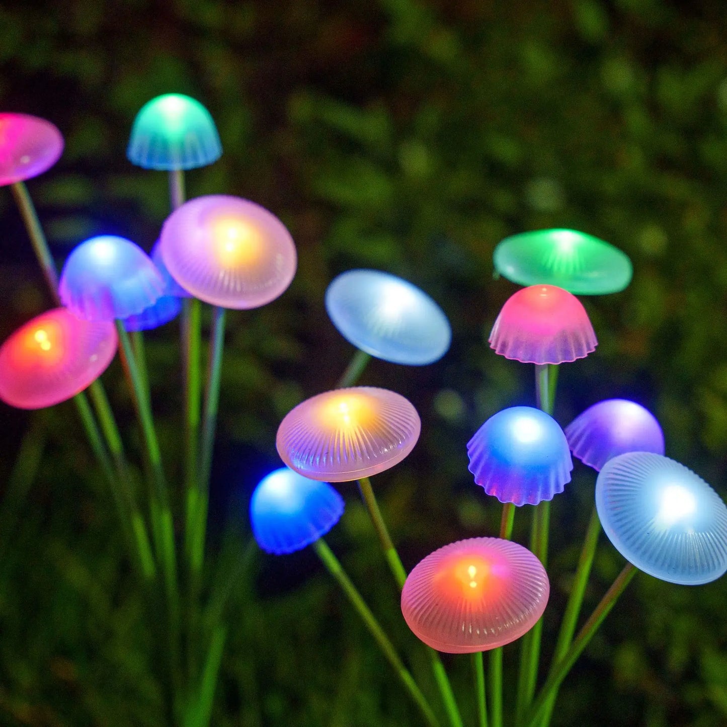 Solar Garden Lights Mushroom Flower Light Yard Decor Outside Waterproof for Pathway Lawn Front Porch Patio
