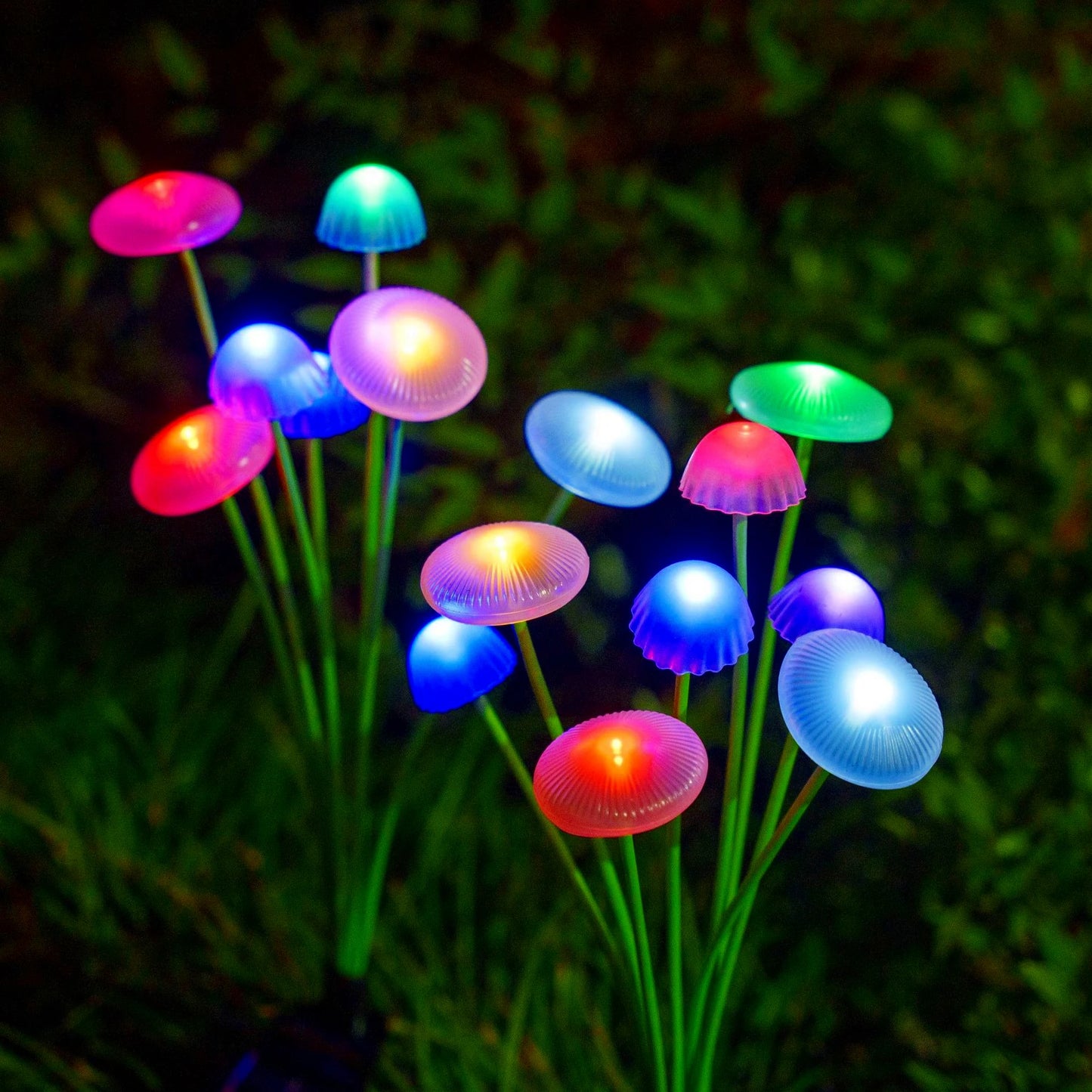 Solar Garden Lights Mushroom Flower Light Yard Decor Outside Waterproof for Pathway Lawn Front Porch Patio