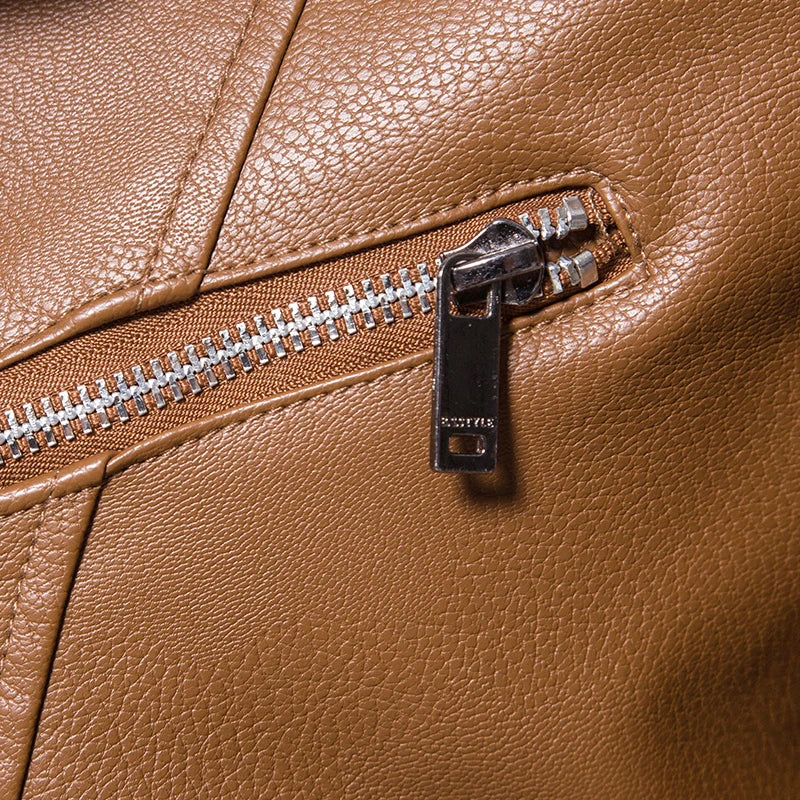 2023 New American Leather Coat Men's, Leather Jacket Men's Motorcycle Retro Tactical Top, Waterproof Coat