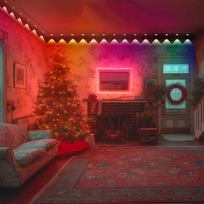 45M 90Leds Permanent Outdoor Eaves LED Lights Waterproof RGB String Lights DIY Scene Christmas Birthday Holiday Party Lighting