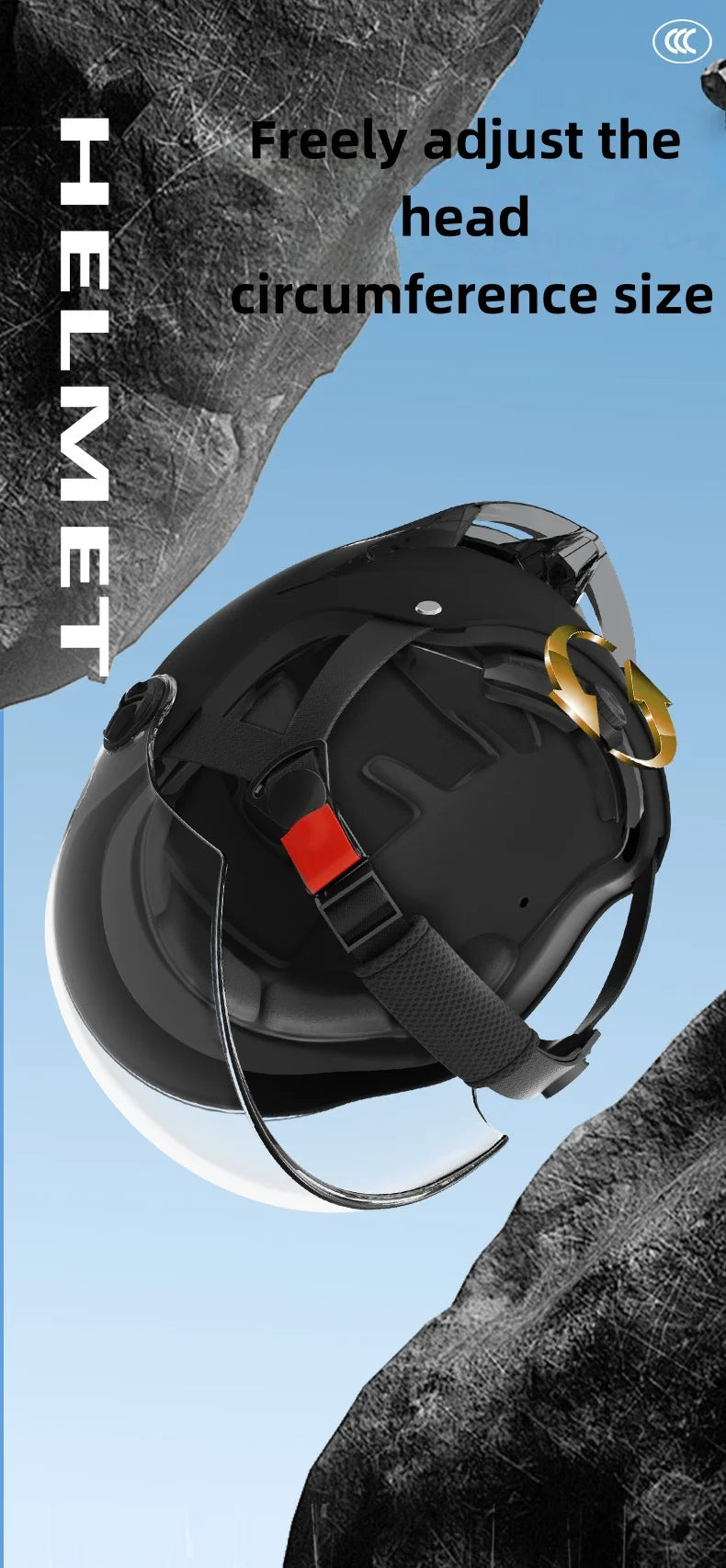 Helmet, lightweight and breathable motorcycle helmet for men and women, portable simple bicycle motorcycle riding equipment