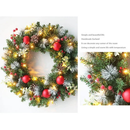 Led Christmas Wreath Door Hanging Rattan Farm Christmas Decorations Garland Xmas Wreath Home Party Wall Front Door Decorations