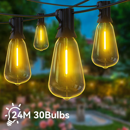 ST38 LED String Light 24M/15M Festoon Outdoor Light Garden Cafe Wedding Street Fairy String Lights Wedding Christmas Decoration