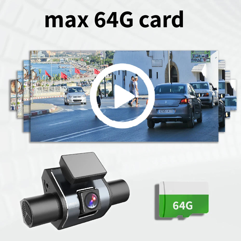 HD1080P Dashcam 2inch IPS 4channels Car Camera Night Vision Recording Auto DVR Loop Dash Recorder Vehicle Accessories