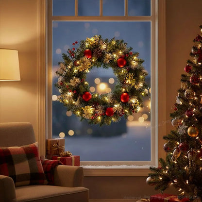 Led Christmas Wreath Door Hanging Rattan Farm Christmas Decorations Garland Xmas Wreath Home Party Wall Front Door Decorations