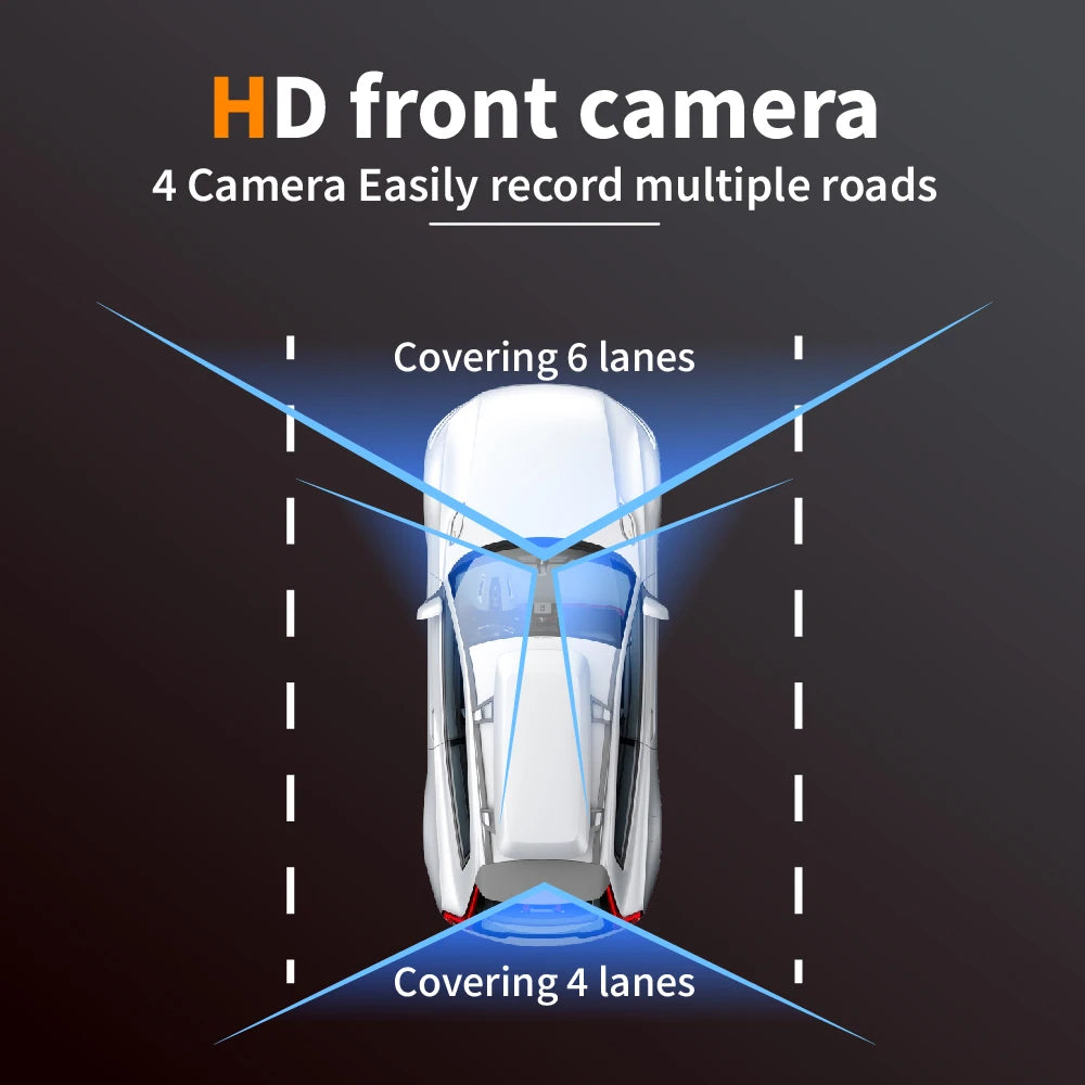 HD1080P Dashcam 2inch IPS 4channels Car Camera Night Vision Recording Auto DVR Loop Dash Recorder Vehicle Accessories