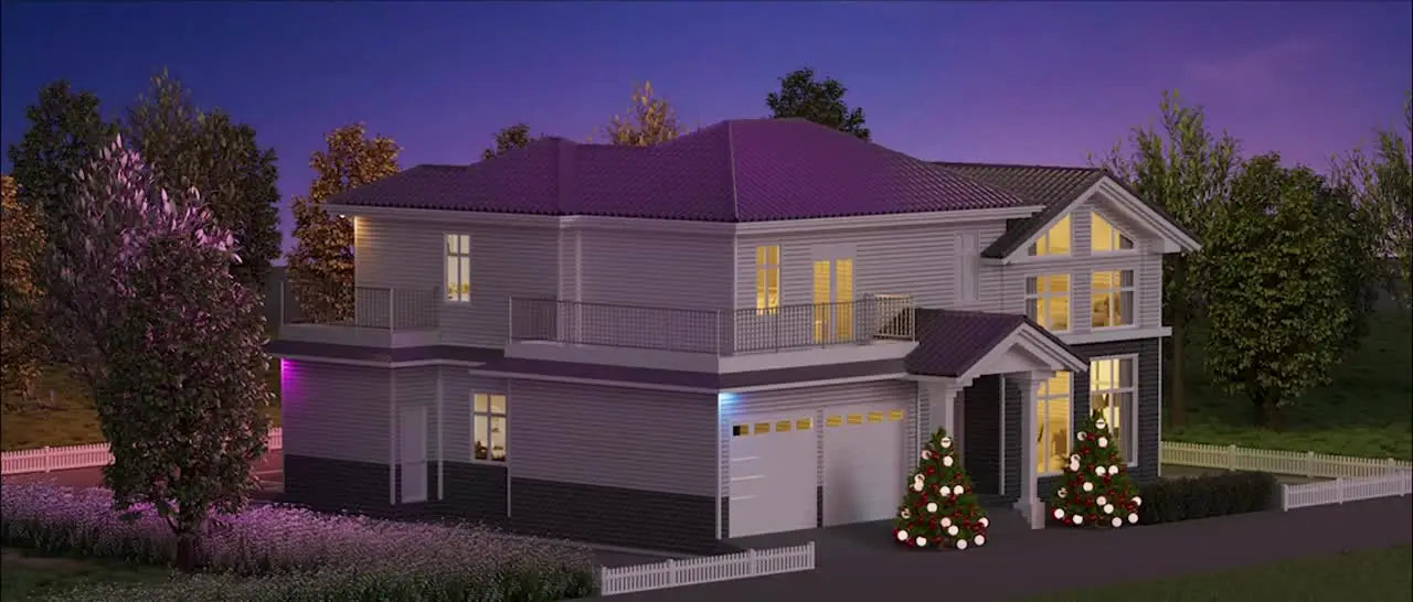 45M 90Leds Permanent Outdoor Eaves LED Lights Waterproof RGB String Lights DIY Scene Christmas Birthday Holiday Party Lighting