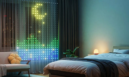 Smart LED Curtain Light APP Control RGB Dimmable DIY Pattern Music Ambient Lighting For Home Holiday Party Christmas Decoration