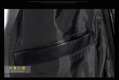 Hooded Leather Jacket Men's Jacket Winter PU Leather Coat Teenage Jackets Men's Motorcycle Leather Coat Harajuku