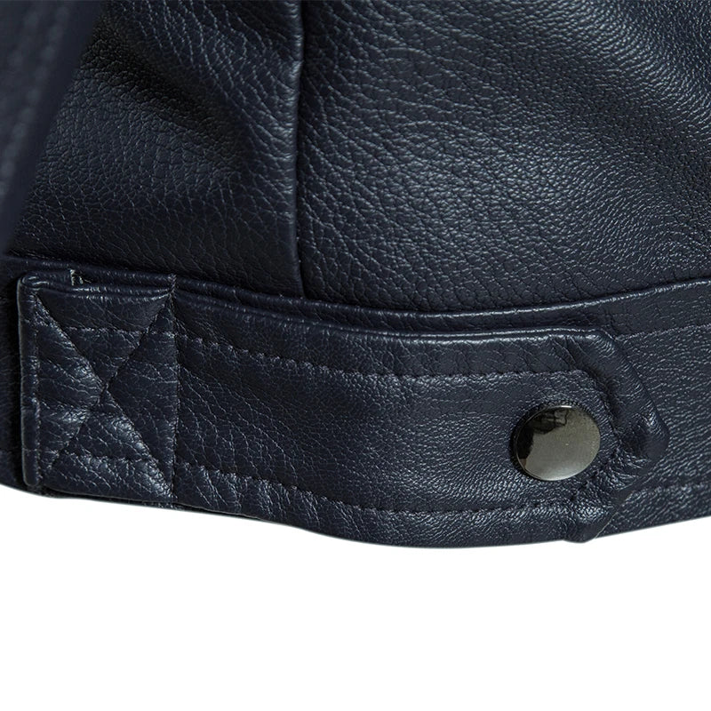 2023 New American Leather Coat Men's, Leather Jacket Men's Motorcycle Retro Tactical Top, Waterproof Coat