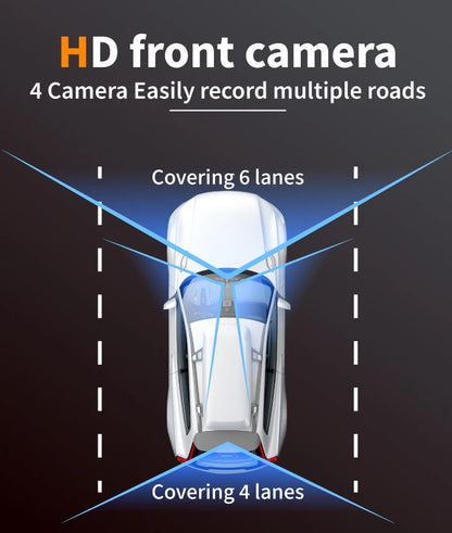 HD1080P Dashcam 2inch IPS 4channels Car Camera Night Vision Recording Auto DVR Loop Dash Recorder Vehicle Accessories