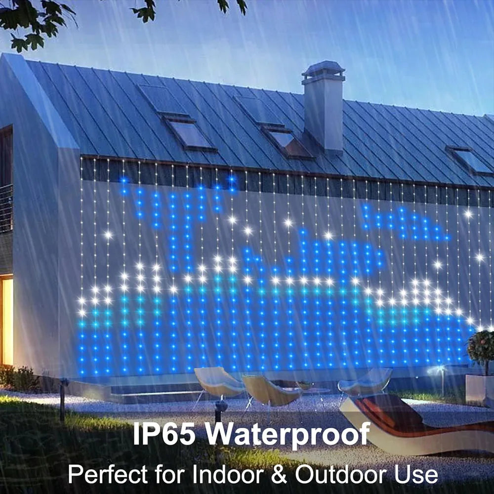 Smart LED Curtain Light APP Control RGB Dimmable DIY Pattern Music Ambient Lighting For Home Holiday Party Christmas Decoration