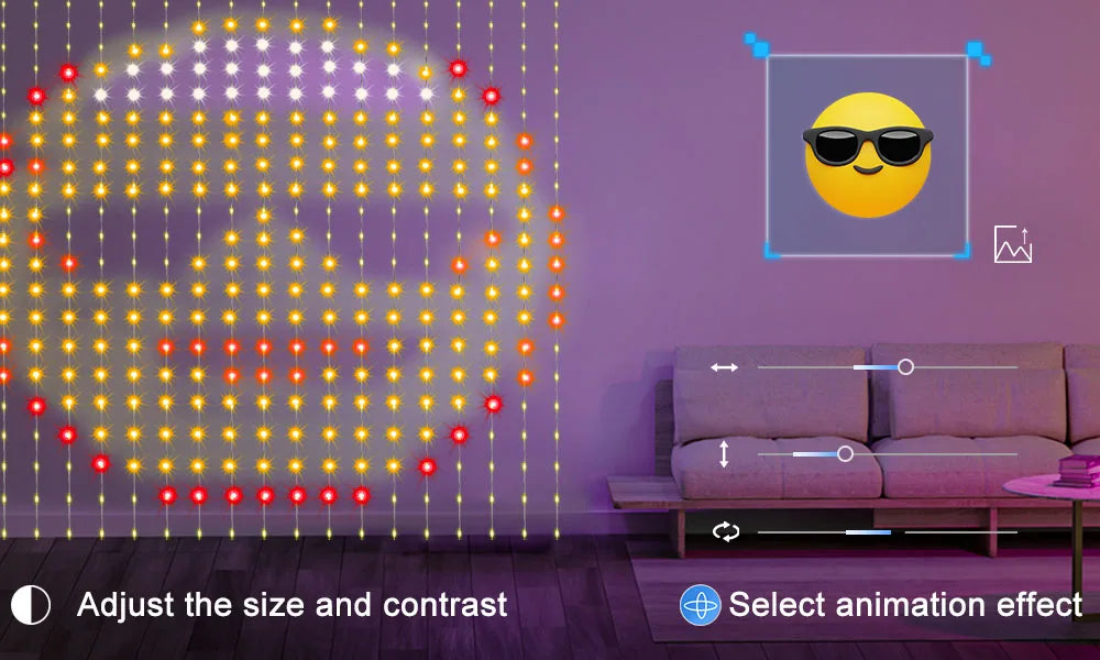 Smart LED Curtain Light APP Control RGB Dimmable DIY Pattern Music Ambient Lighting For Home Holiday Party Christmas Decoration