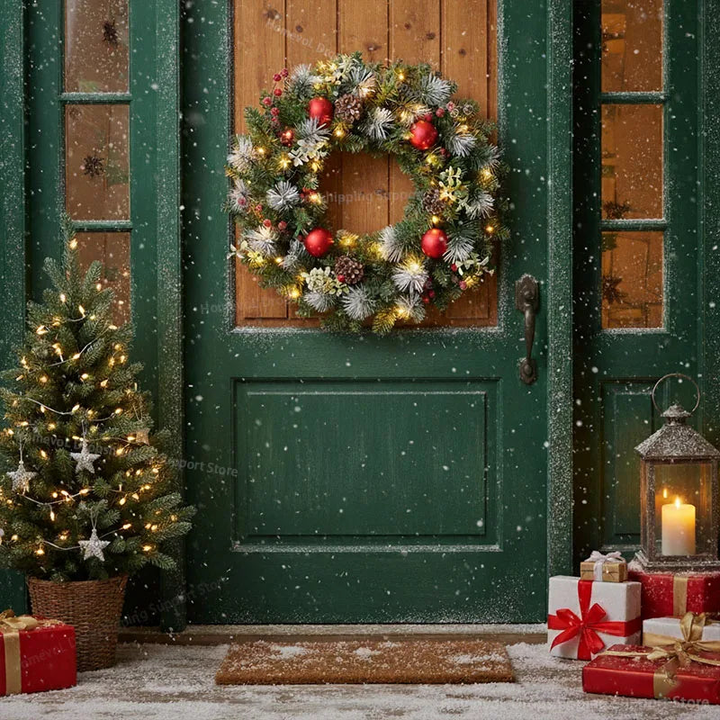 Led Christmas Wreath Door Hanging Rattan Farm Christmas Decorations Garland Xmas Wreath Home Party Wall Front Door Decorations