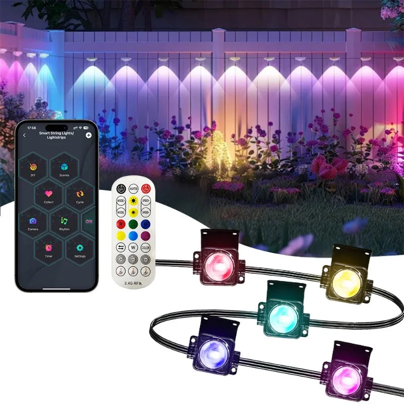 MIMI RGB New Smart Permanent Outdoor Lights 300FT LED RGB String Lights IP67 Waterproof Eaves Light