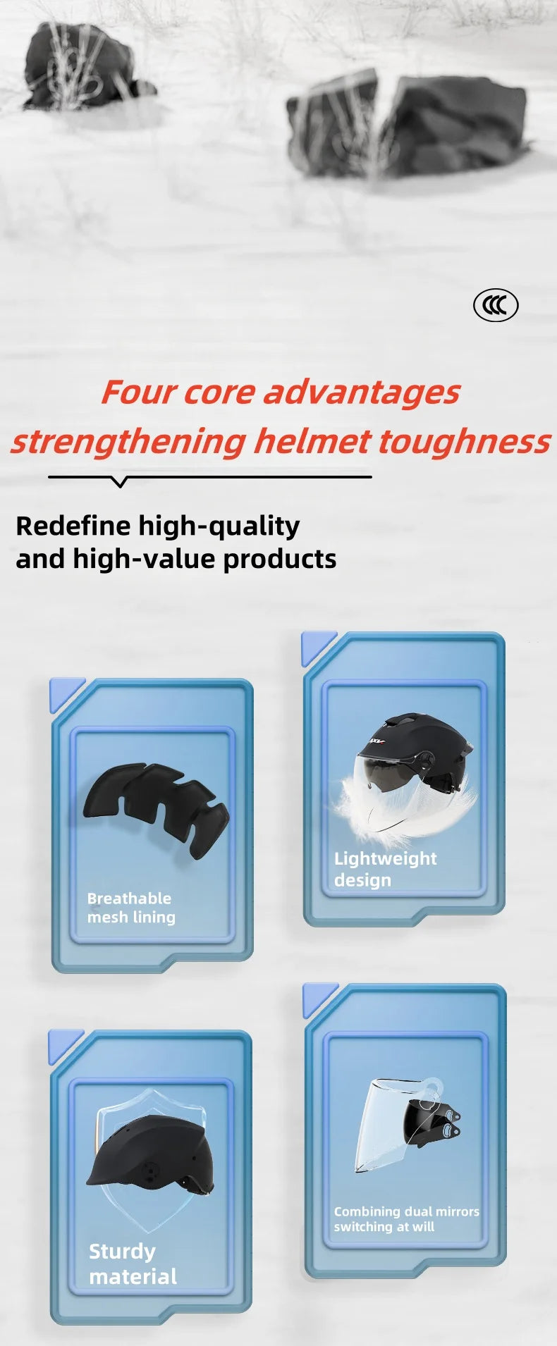 Helmet, lightweight and breathable motorcycle helmet for men and women, portable simple bicycle motorcycle riding equipment