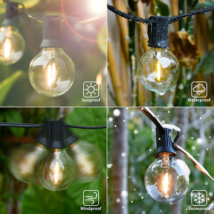 LED String Light G40 Shatterproof Light String IP44 Patio Light Outdoor Garland Light For Garden Wedding Decoration 18M 26M 45M