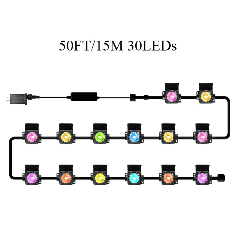 MIMI RGB New Smart Permanent Outdoor Lights 300FT LED RGB String Lights IP67 Waterproof Eaves Light