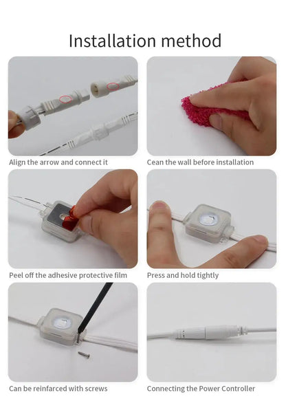 45M 90Leds Permanent Outdoor Eaves LED Lights Waterproof RGB String Lights DIY Scene Christmas Birthday Holiday Party Lighting