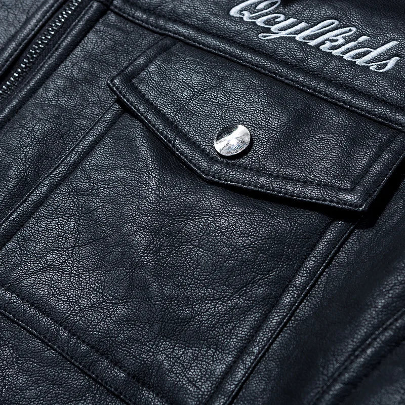 High Quality Luxury Mens Leather Jacket Plush Real Fur Coat Jackets Handsome Fashionable Young Man Winter Genuine Leather Coat