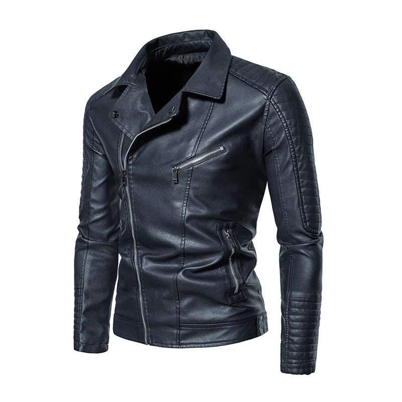 2023 New American Leather Coat Men's, Leather Jacket Men's Motorcycle Retro Tactical Top, Waterproof Coat