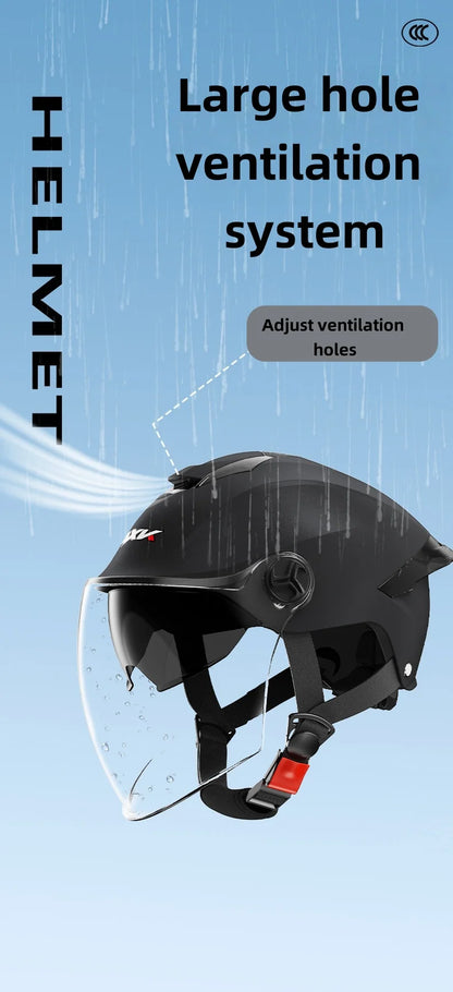 Helmet, lightweight and breathable motorcycle helmet for men and women, portable simple bicycle motorcycle riding equipment