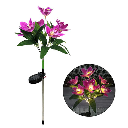 7 Heads Solar Lights Outdoor Decorative Solar Garden Lights Rose Flower Lawn Lamp for Yard Patio Garden Decor Flowers