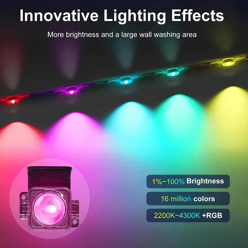 MIMI RGB New Smart Permanent Outdoor Lights 300FT LED RGB String Lights IP67 Waterproof Eaves Light