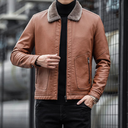 Men Leather Coat Men Wear Slim Fit Blazer PU Clothes Spring Trend Autumn New Leisure Fashion Fashionable Motorcycle Jacket