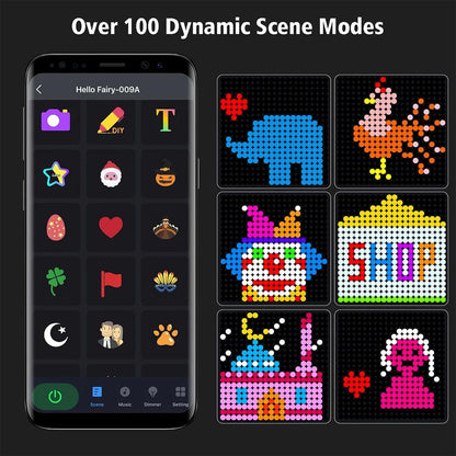 Smart LED Curtain Light APP Control RGB Dimmable DIY Pattern Music Ambient Lighting For Home Holiday Party Christmas Decoration