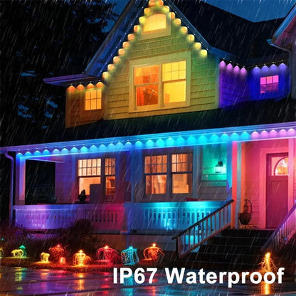 45M 90Leds Permanent Outdoor Eaves LED Lights Waterproof RGB String Lights DIY Scene Christmas Birthday Holiday Party Lighting