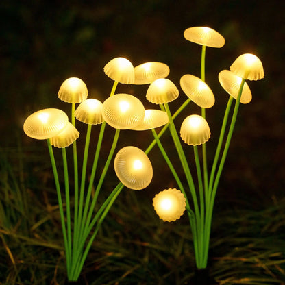 Solar Garden Lights Mushroom Flower Light Yard Decor Outside Waterproof for Pathway Lawn Front Porch Patio