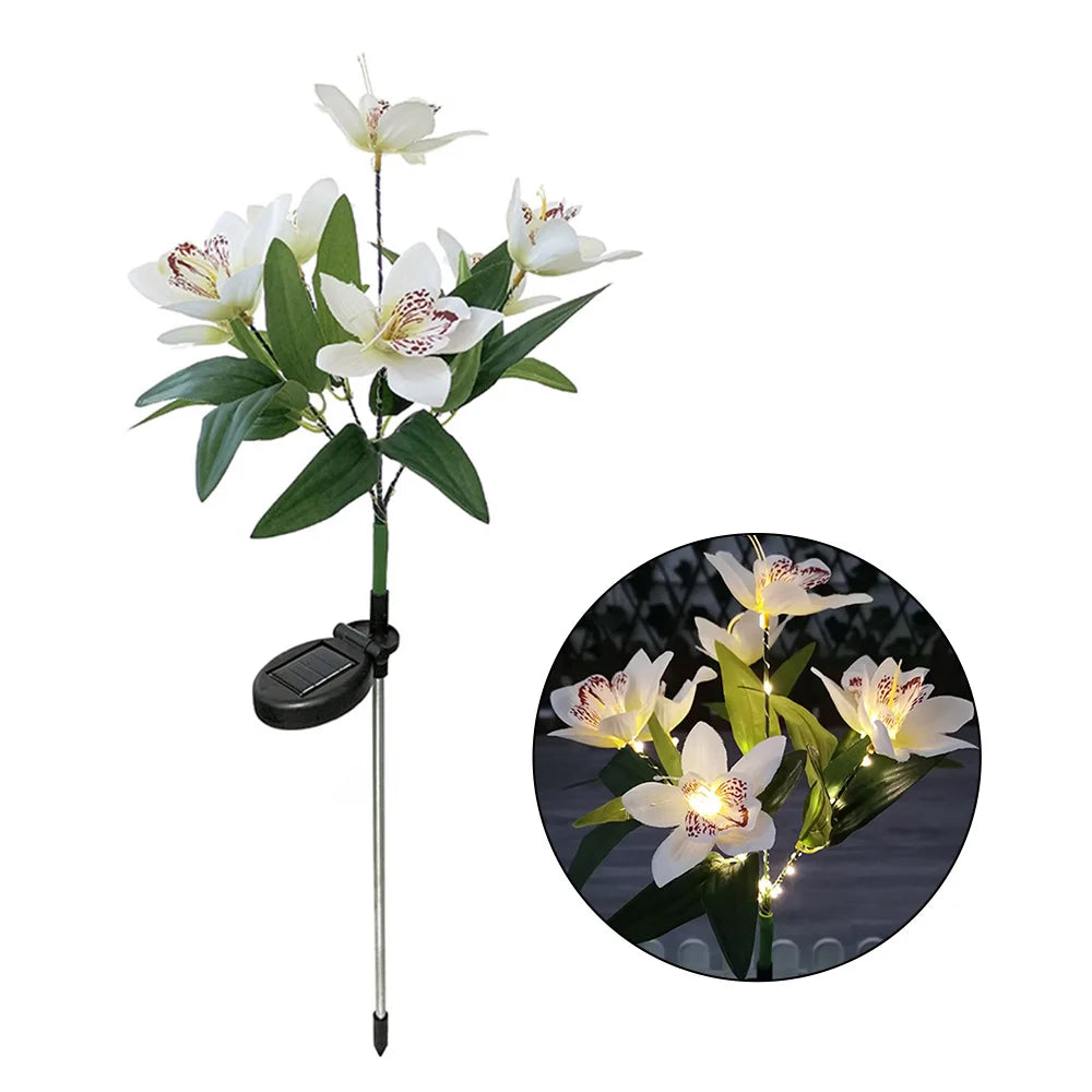 7 Heads Solar Lights Outdoor Decorative Solar Garden Lights Rose Flower Lawn Lamp for Yard Patio Garden Decor Flowers