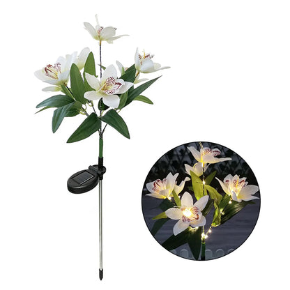 7 Heads Solar Lights Outdoor Decorative Solar Garden Lights Rose Flower Lawn Lamp for Yard Patio Garden Decor Flowers